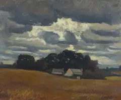 Winter's Day 1943 by Roland Wakelin, 1943, oil on composition board, sold May 2014