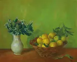 Basket with Limes (1965) by Margaret Olley, 1965, oil on board, sold May 2014