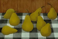 Geoff Jones, Pears (1975), 1975, oil on glass
