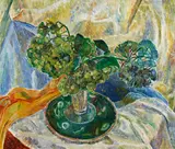 Grace Cossington Smith, Hydrangea and Plate 1944, 1944, oil on board