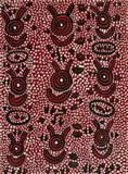 Long Jack Phillipus Tjakamarra, Kangaroo Man and Possum Man Ancestors Travelling to Tjakari, Matingpilangu and Lurrnpa (circa 1974), 1974, synthetic polymer paint on canvas board