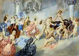Procession of the Bull 1934 by Norman Lindsay, 1934, watercolour on paper, offered May 2014