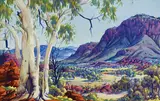 (Untitled) (1955) by Albert Namatjira, 1955, watercolour over pencil on paper, sold May 2014