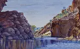Albert Namatjira, (Untitled) (Central Australian Gorge) (circa 1948)
