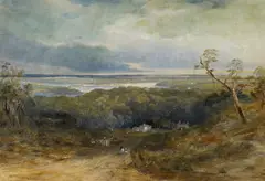 Conrad Martens, View on the North Shore with the Parramatta River (circa 1855), 1855, watercolour, gouache and gum arabic on paper