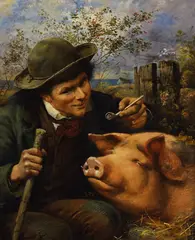 William Strutt, Harmony (1888) or Quite Happy (1896), 1896, oil on canvas