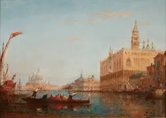 View of Venice by Charles Clément Calderon, oil on canvas, sold Apr 2014
