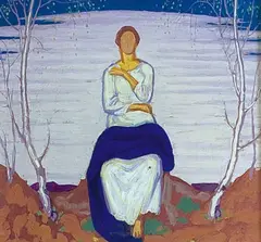 Woman with a Blue Shawl (circa 1910) by Ferdinand Andri, 1910, oil on board, sold Apr 2014