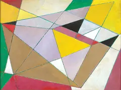 Emerging Triangles 1975-1985 by Frank Hinder, 1975-1985, oil on composition board, sold Apr 2014