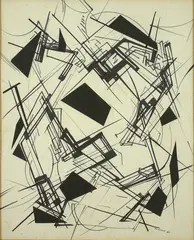 Frank Hinder, Drawing (Black - White Constructive) 1965, 1965, ink on paper