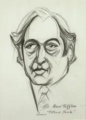 Alvin Toffler - Future Shock 1972 by Frank Hinder, 1972, pencil on paper, offered Apr 2014