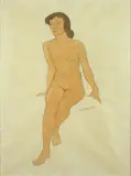Frank Hinder, Seated Nude II 1935, 1935, pencil and wash on paper