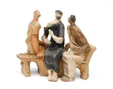 Lyndon Raymond Dadswell, (Figure Group 2), painted terracotta