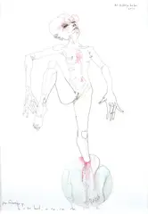 It's Streaming Out 2011 by Del Kathryn Barton, 2011, watercolour, gouache and ink on hot pressed paper, offered Apr 2014