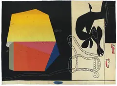 Le Corbusier, Pinton Freres Aubusson (Manufacturer) Traces de Pas Dans la Nuit 1948 - 1957, 1957, wool and cotton