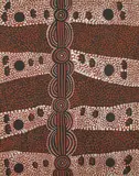 Long Jack Phillipus Tjakamarra, Possum Dreaming at Ngamuranya (1976), 1976, synthetic polymer paint on board