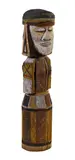 Micky Aruni, (Janus figure) (circa 1973), 1973, natural earh pigments on carved iron-wood
