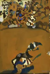 (Untitled) 1969 by John Olsen, 1969, oil on composition board, offered Apr 2014