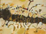 John Olsen, (Untitled), mixed media on composition board