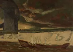 Rick Amor, Collecting Driftwood 1993, 1993, oil on canvas
