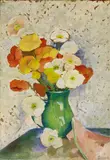 Lina Bryans, (Poppies), oil on paper on board