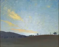 (Landscape) 1931 by Elioth Gruner, 1931, oil on composition board, sold Apr 2014