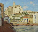 Herbert Rose, Cadagues, Water Front, Spain, oil on canvas