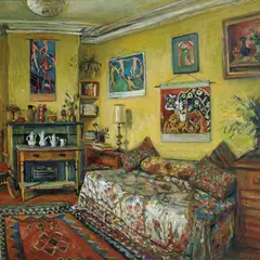 Margaret Olley, YELLOW ROOM, AFTERNOON (1990), 1990, oil on board