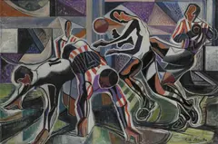Roy De Maistre, THE FOOTBALLERS, oil on canvas
