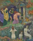 Rupert Bunny, OFFRANDE AUX NYMPHES OFFERING TO THE NYMPHS (1919-1921), 1919-1921, oil on canvas