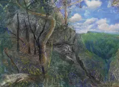 SUNLIGHT AND SHADOW, GOOMOOLAHRA 2001 by William Robinson, 2001, pastel on paper, offered Nov 2013