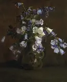 CANTERBURY BELLS (PURPLE AND WHITE) (1928) by Arthur Streeton, 1928, oil on canvas, sold Nov 2013