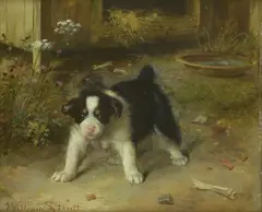 William Strutt, BORN FOR MISCHIEF (1892-1893), 1892-1893, oil on canvas on board (2)