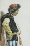 (ROMAN FIGURE) by Ettore Roesler Franz, watercolour, offered Oct 2013