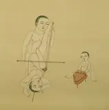 Wilson (ka-Ho) Sheih, CELLO AND PIANO SONATA 2002, 2002, ink and colour on silk, framed