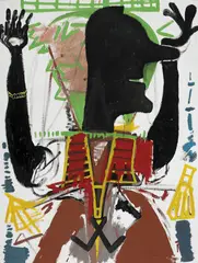 Gareth Laurence Sansom, BLACK HEADS ARE FUN (1982), 1982, enamel and synthetic polymer paint on composition board
