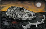 Peter Booth, DRAWING (ANIMAL SKULL IN LANDSCAPE) (1980), 1980, pastel on paper