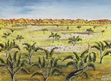 Henri Bastin, (OUTBACK LANDSCAPE )1971, enamel on metal