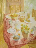 Jean Appleton, CHILDREN'S TABLE, oil on canvas on composition board