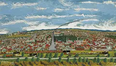 BROKEN HILL, THE SILVER CITY by Sam Byrne, oil on composition board, sold Oct 2013