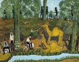 Sam Byrne, RETURN TO DEPOT, COOPERS CREEK, oil on compositon board