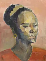 Hera Roberts, (HEAD OF AN AFRICAN WOMAN), oil on board