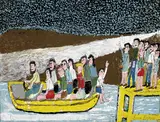 Sam Byrne, GLOW WORM GROTTO, WOMBEYAN CAVES, NZ, oil on composition board