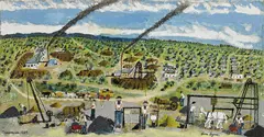 THACKARINGA 1889 by Sam Byrne, 1889, oil and coal on composition board, sold Oct 2013