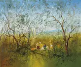 David Boyd, (CHILDREN PLAYING IN THE BUSH), oil on canvas