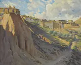 Herbert Rose, (HILLTOP TOWN), oil on canvas