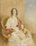 William Nicholas, (PORTRAIT OF A YOUNG LADY) CIRCA 1840s, watercolour heightened with white