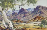 THE VALLEY, MACDONNELL RANGES, NORTHERN TERRITORY (1956) by Albert Namatjira, 1956, watercolour over pencil on paper, sold Aug 2013