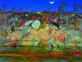 SUNSET, SHOALHAVEN RIVERBANK (1988) by Arthur Boyd, 1988, oil on composition board, offered Aug 2013