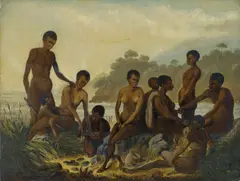 Robert Neill, ABORIGINES OF VAN DIEMEN'S LAND 1828, 1828, oil on board